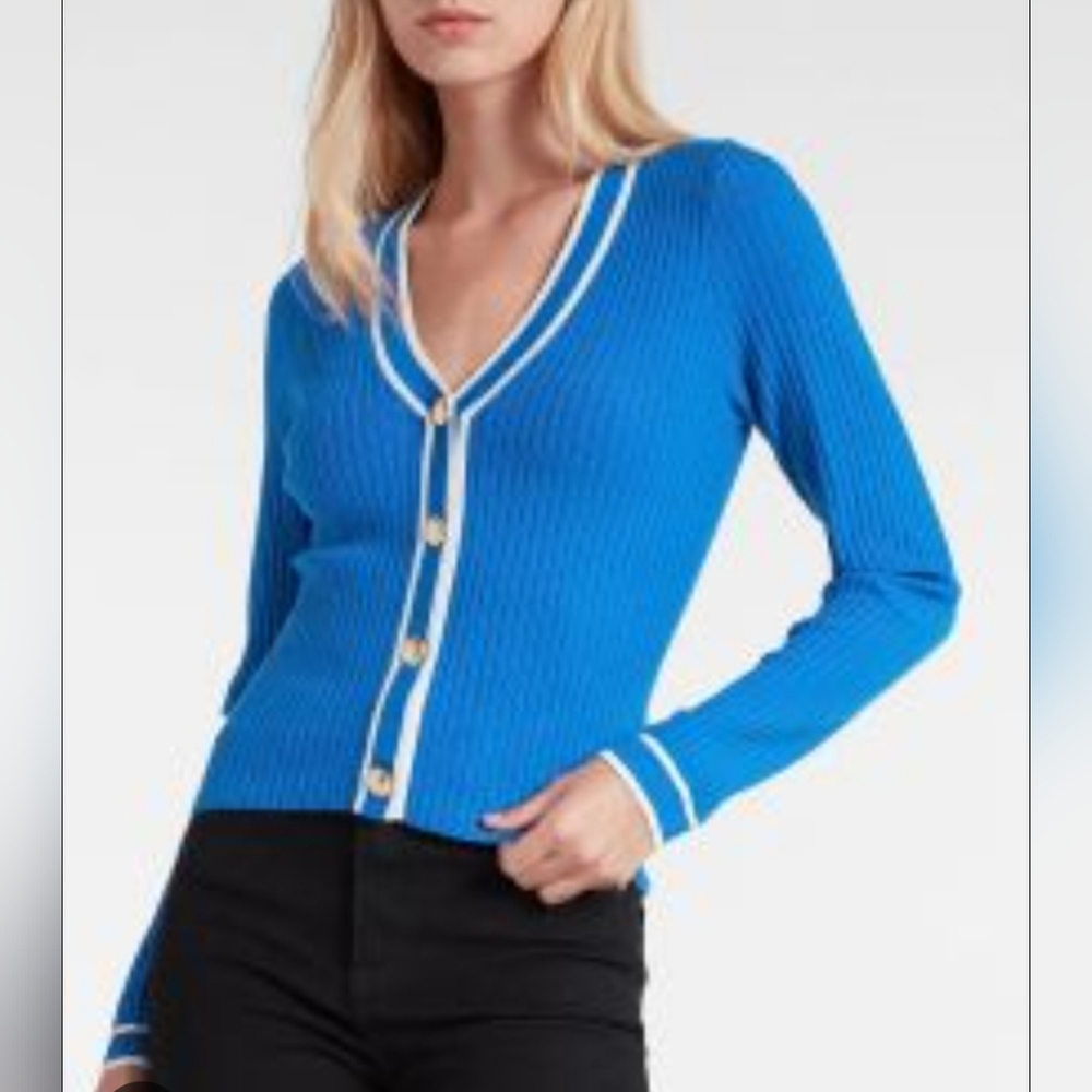 Express Royal Blue V Neck Cardigan